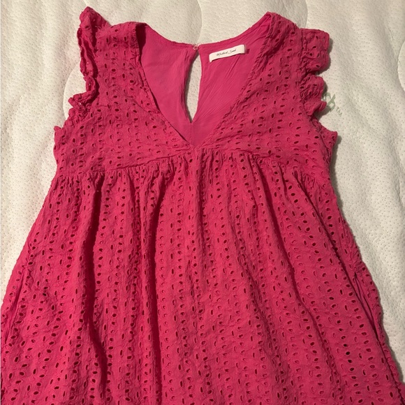 Mustard Seed Dresses & Skirts - Mustard Seed Pink Eyelet Dress with Built In Shorts